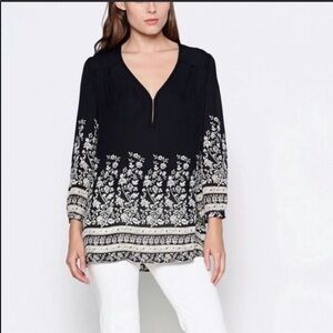 JOIE Riva Silk floral printed caviar blouse XS